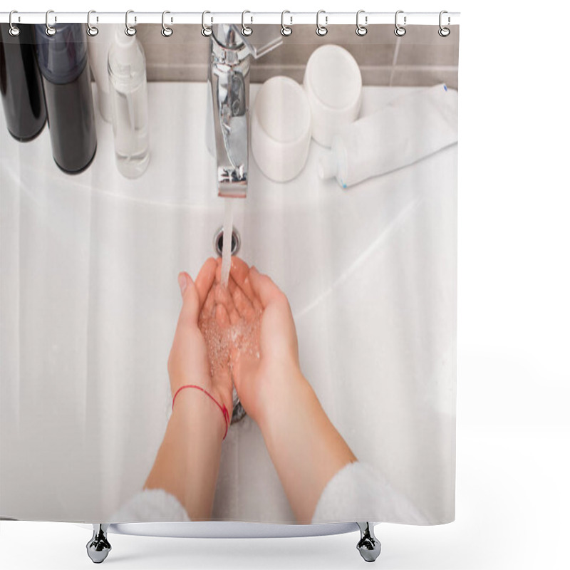 Personality  Woman Washing Hands Shower Curtains