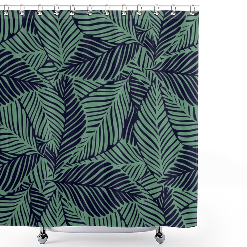 Personality  Abstract Trendy Jungle Seamless Pattern. Exotic Plant. Shower Curtains