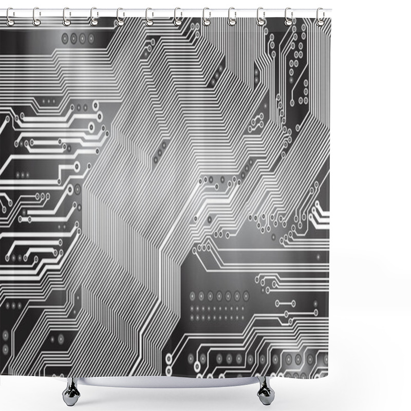 Personality  Printed Circuit - Motherboard Shower Curtains