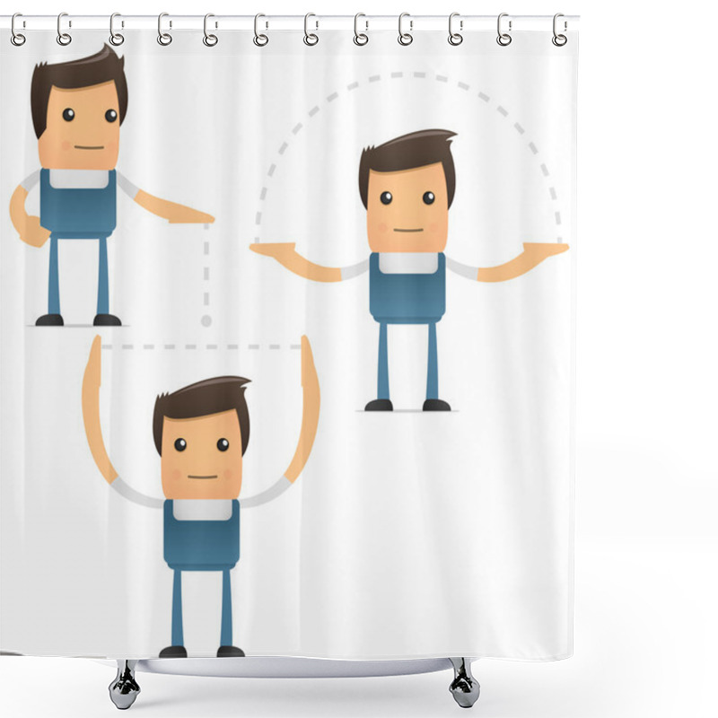 Personality  Set Of Funny Cartoon Mechanic Shower Curtains