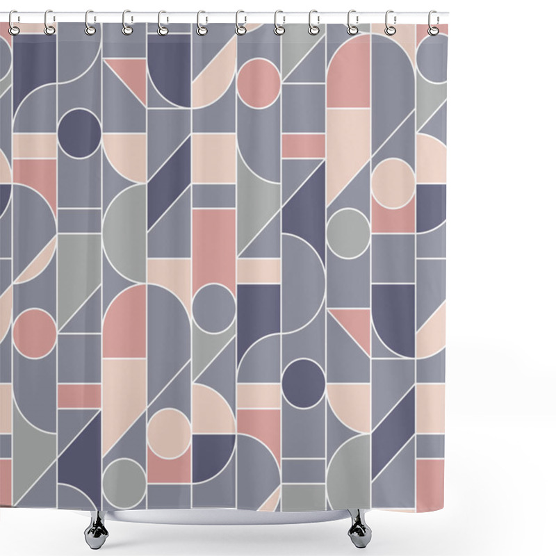 Personality  Elegant Retro Style Rose And Gray Seamless Pattern  Shower Curtains