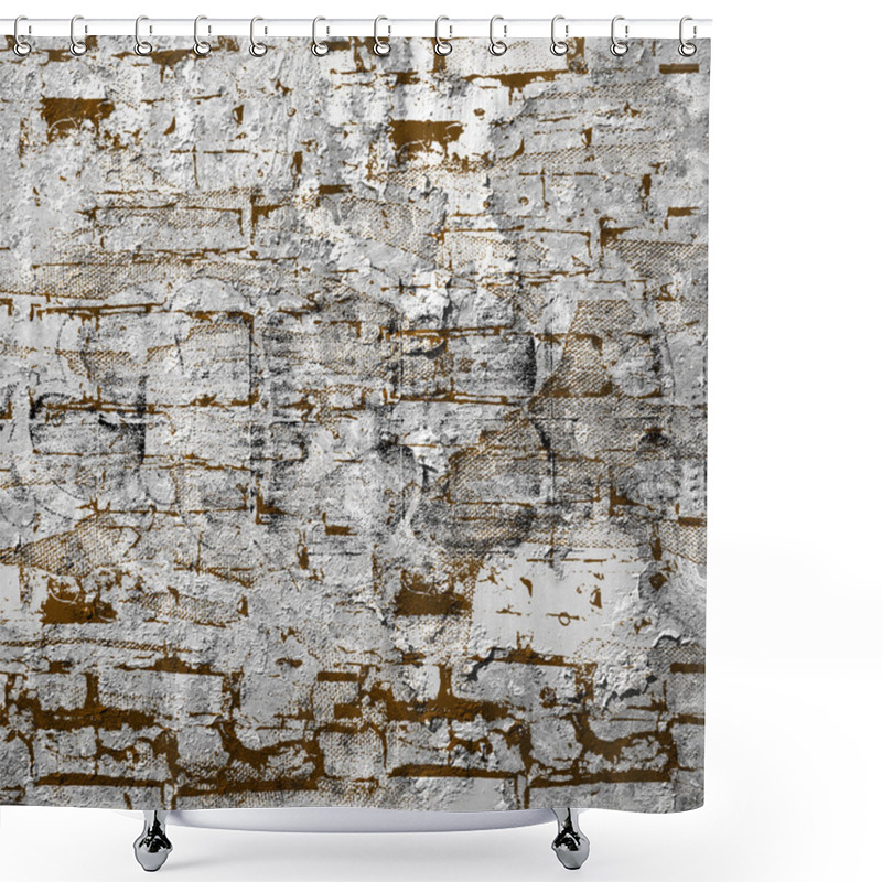 Personality  Shabby Old Brick Wall With Inscriptions Shower Curtains