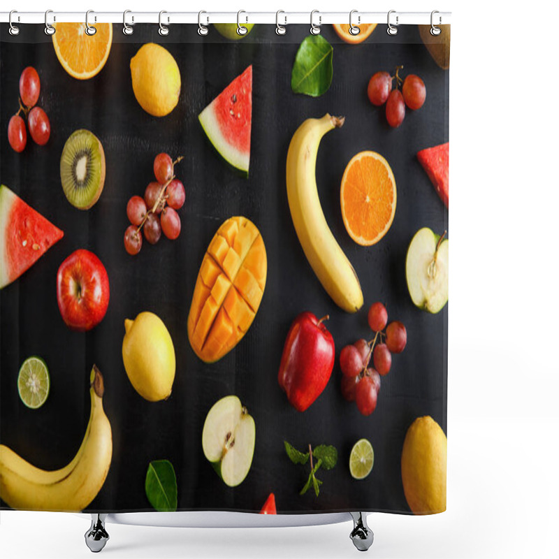 Personality  Fresh Mixed Tropical Fruits Pattern Shower Curtains