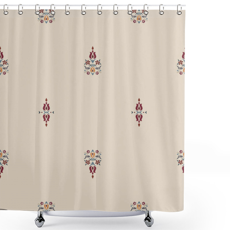 Personality  Motifs African Boho Paisley Floral Ikat Pattern Embroidery Border. Ethnic Ikat Floral Ethnic Indian Pattern Ikat Pattern Ethnic Pattern.Border Indian Floral Aztec Embroidery Border Seamless Patterns. Shower Curtains