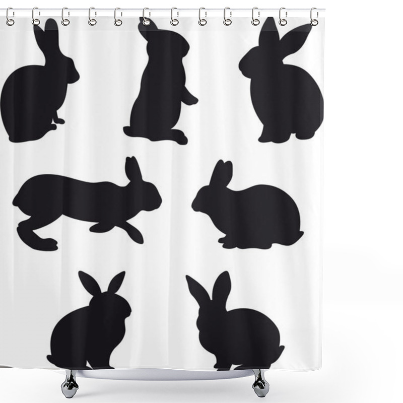 Personality  Rabbit Vector Shower Curtains