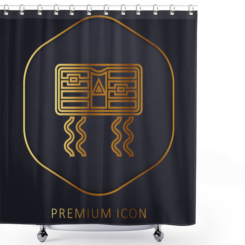 Personality  Air Conditioner Golden Line Premium Logo Or Icon Shower Curtains