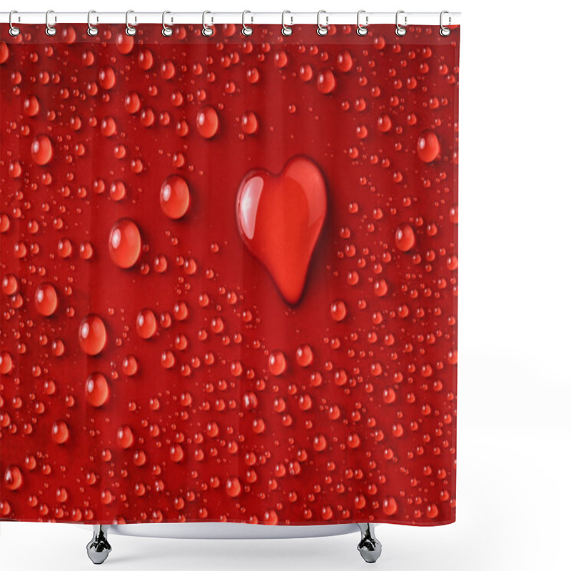 Personality  Heart Of Water Drops Shower Curtains