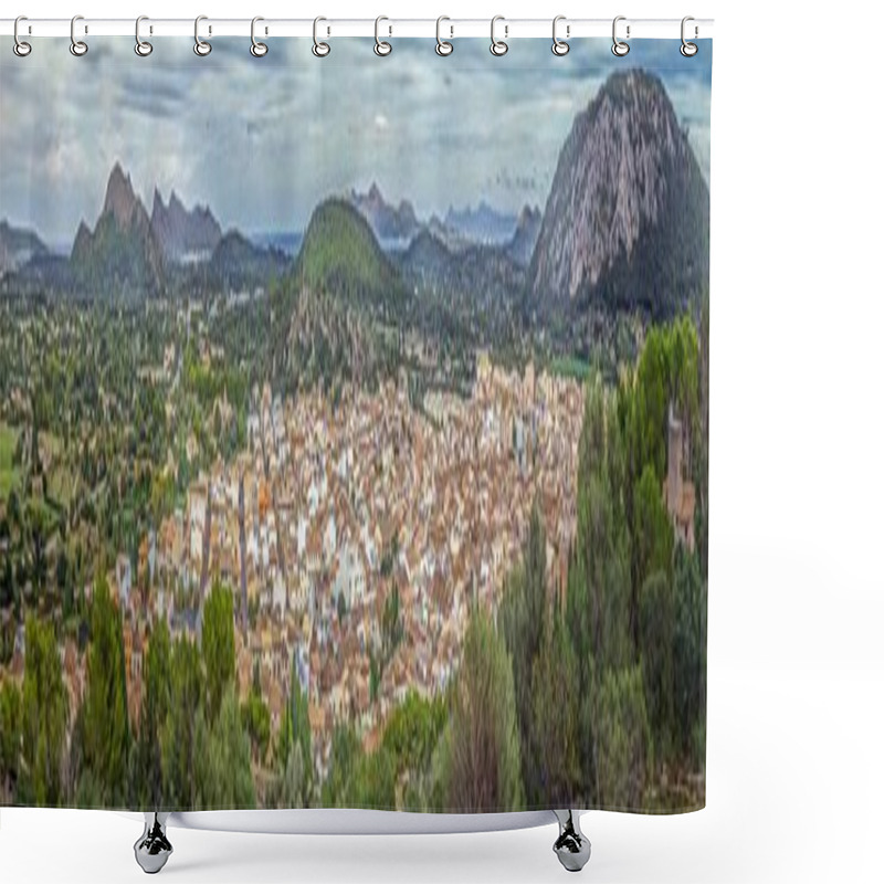 Personality  View Over Pollenca From Surrounding Hills During Daytime Shower Curtains