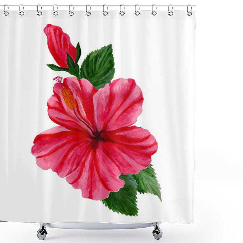 Personality  Tropical Hibiscus  Flower . Shower Curtains