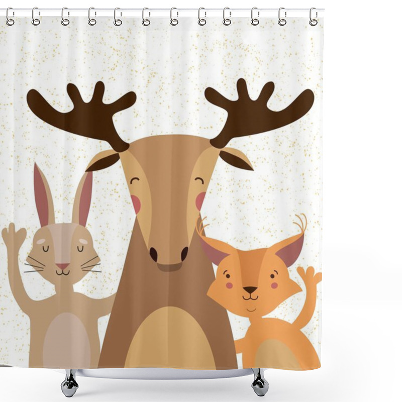 Personality  Cute Forest Animals Concept Shower Curtains