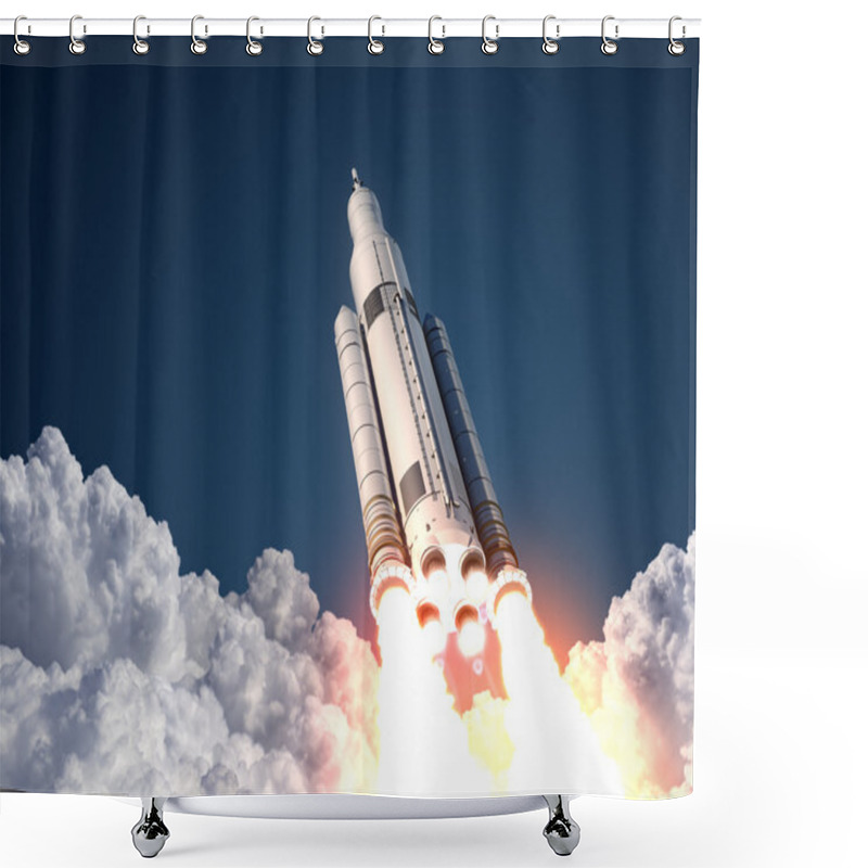 Personality  Space Launch System Takes Off Shower Curtains