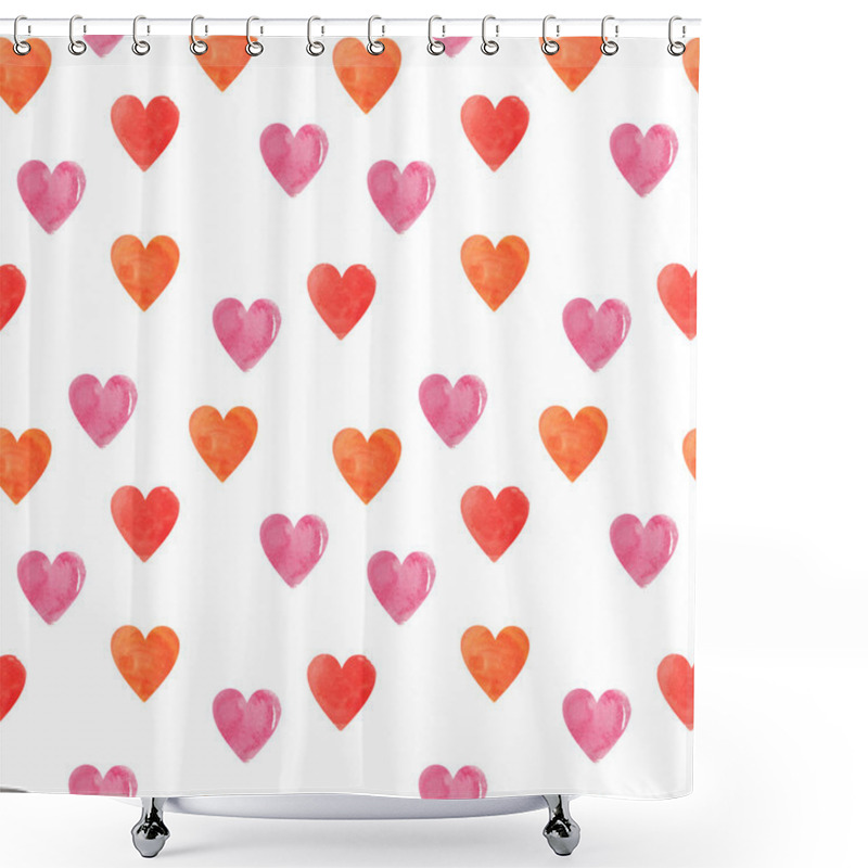 Personality  Seamless Pattern Of Hearts Shower Curtains