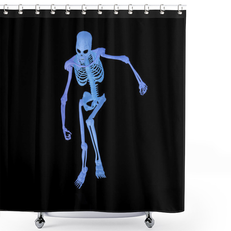 Personality  Glowing Skeleton Climging Shower Curtains