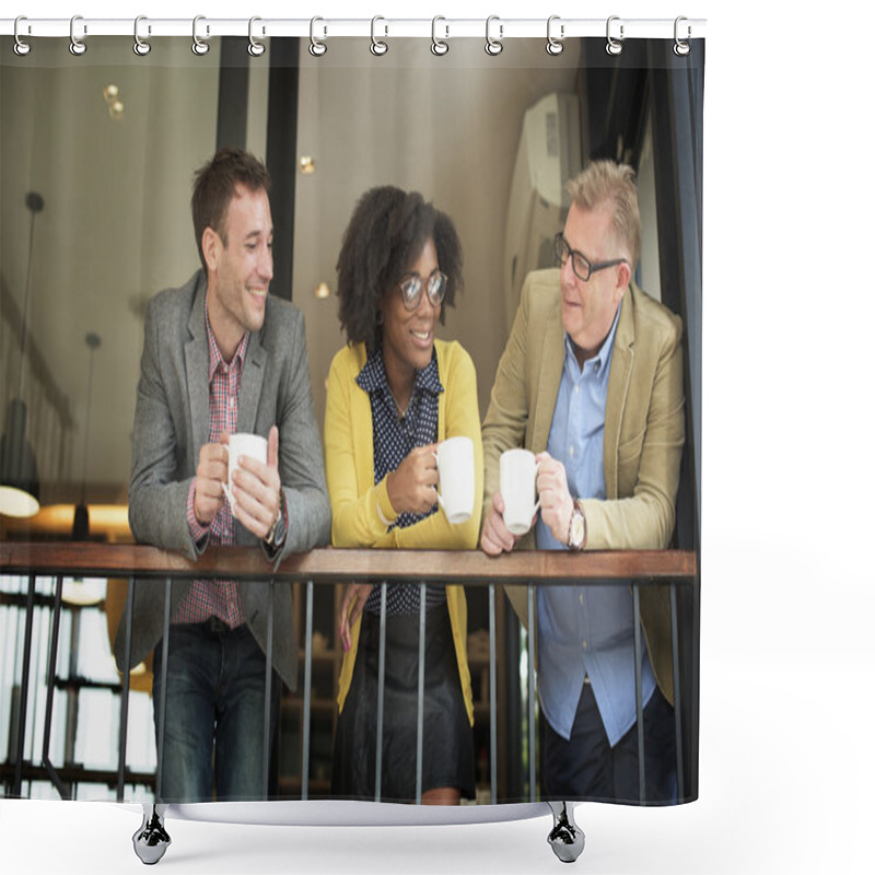 Personality  Business Team At Coffee Break Shower Curtains