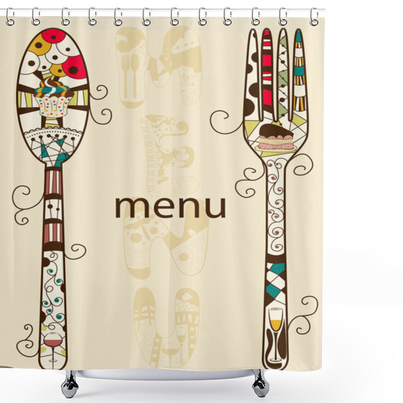 Personality  Menu Shower Curtains