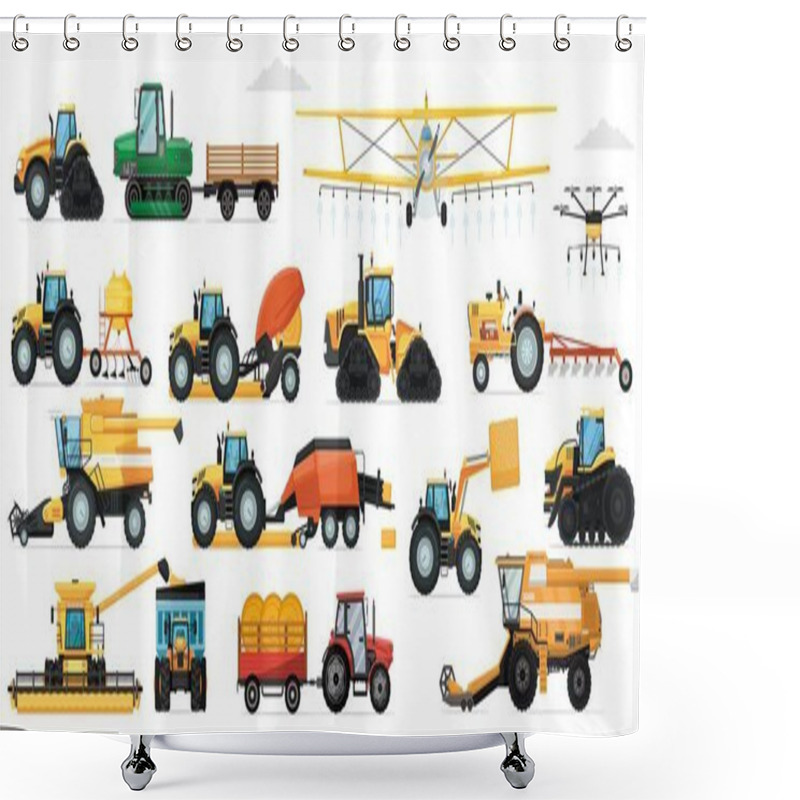 Personality  Agricultural Machinery Set. Vehicle For Field Farm Shower Curtains