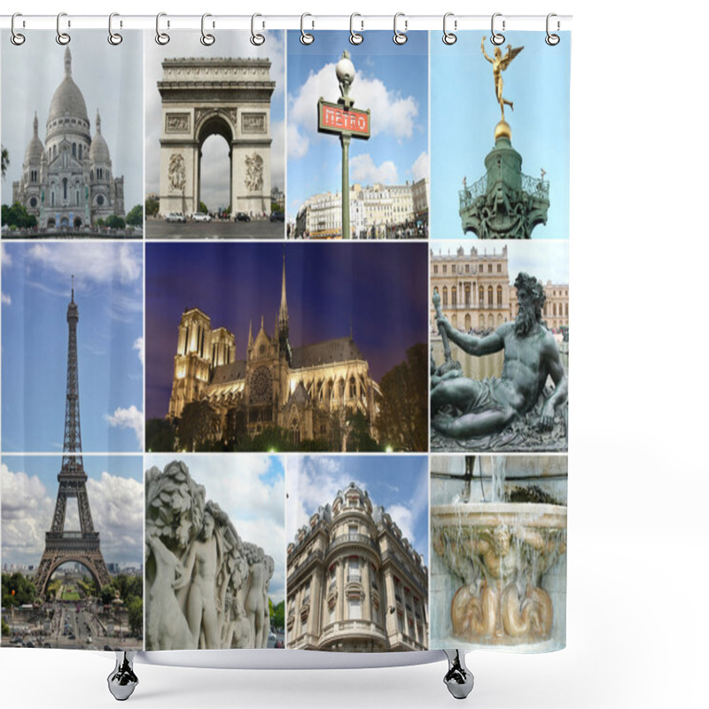 Personality  Paris Collage - Tourist Highlights Shower Curtains