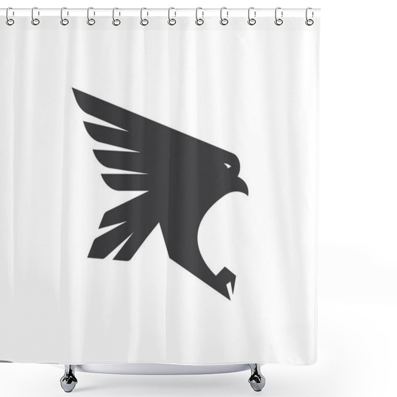 Personality  Falcon Eagle Bird Logo Template Vector Shower Curtains