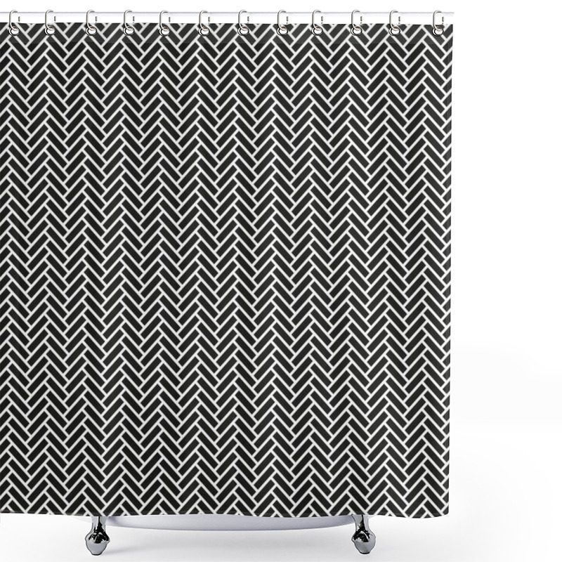 Personality  Seamless Herringbone Brick Pattern Background Shower Curtains