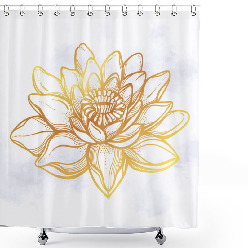 Personality  Vector Lotus Flower, Ethnic Art. Shower Curtains