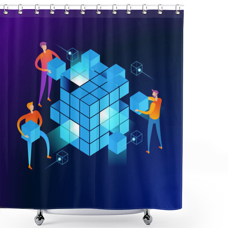 Personality  Big Data Web Banner Shower Curtains