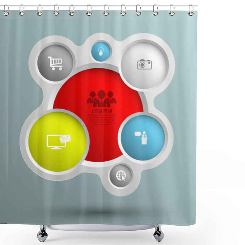 Personality  Vector Circle Group With Icons For Business Concepts Shower Curtains