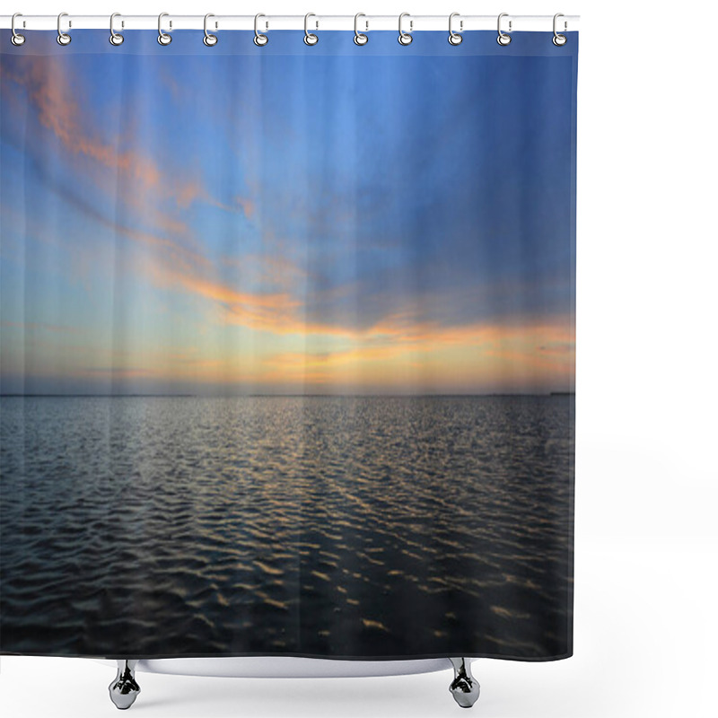 Personality  Nice Night Sky After Sunset Over Sea Water Surface Shower Curtains