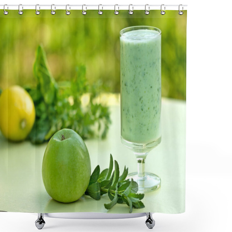 Personality  Green Smoothie - Green Juice Shower Curtains