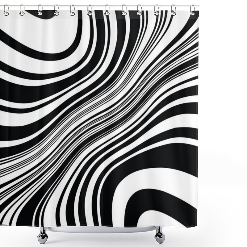 Personality  Abstract Vector Background Of Waves Shower Curtains