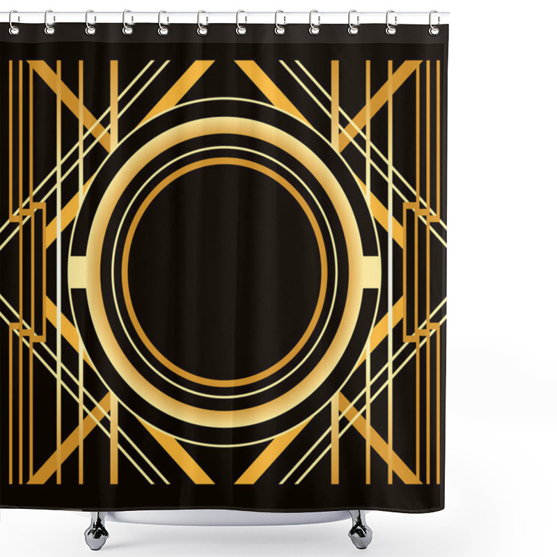 Personality  Art Deco Style Abstract Geometric Frame. Shower Curtains