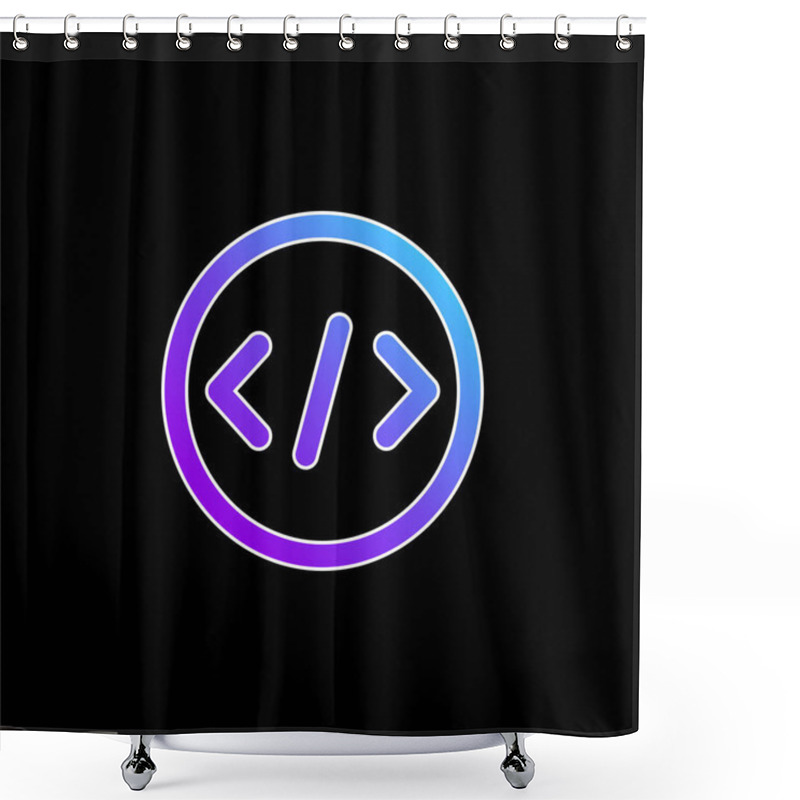 Personality  Bracket Blue Gradient Vector Icon Shower Curtains