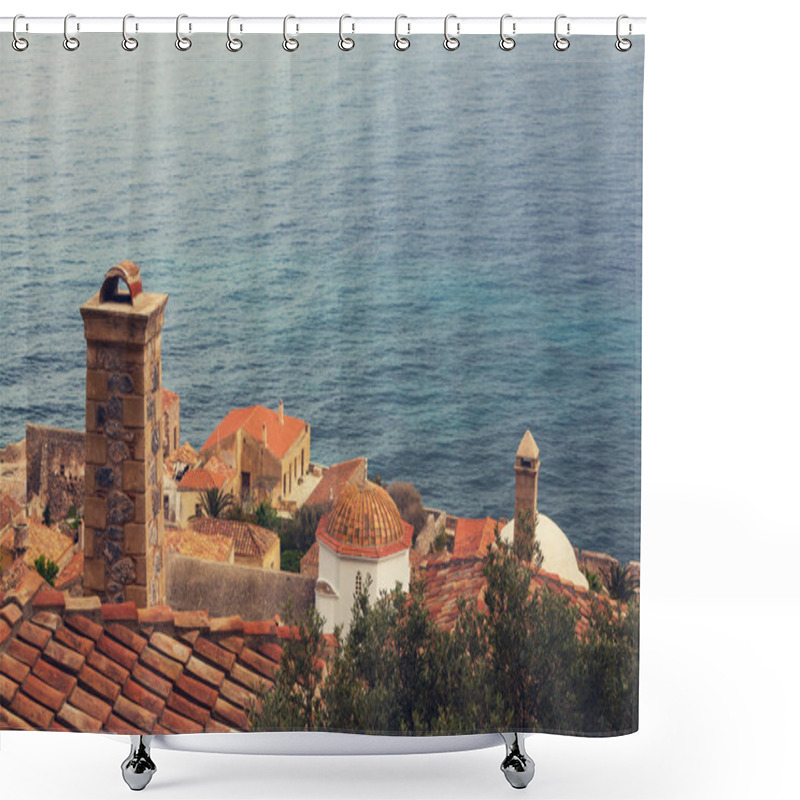 Personality  Monemvasia Old Town, Greece Shower Curtains