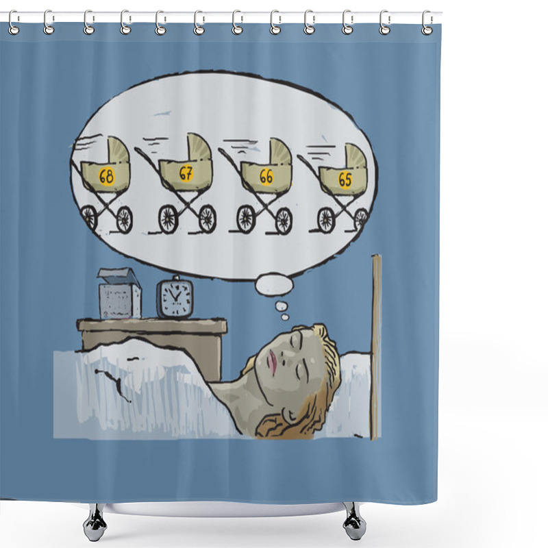 Personality  Childless Woman Wanna To Fall Asleep Shower Curtains