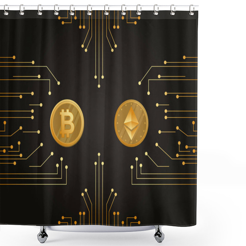 Personality  Block Chain Background Style Design Collection Shower Curtains