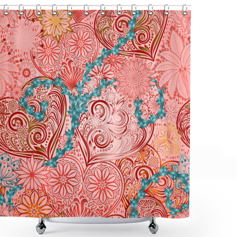 Personality  Valentine Day Seamless Background Shower Curtains