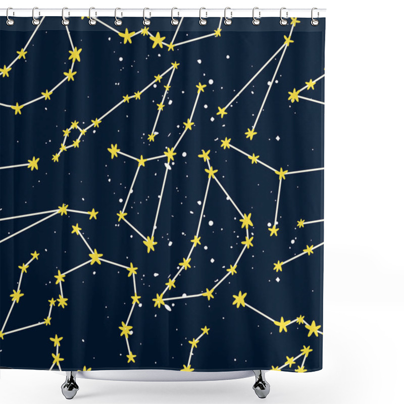 Personality  Constellation Seamless Pattern Shower Curtains