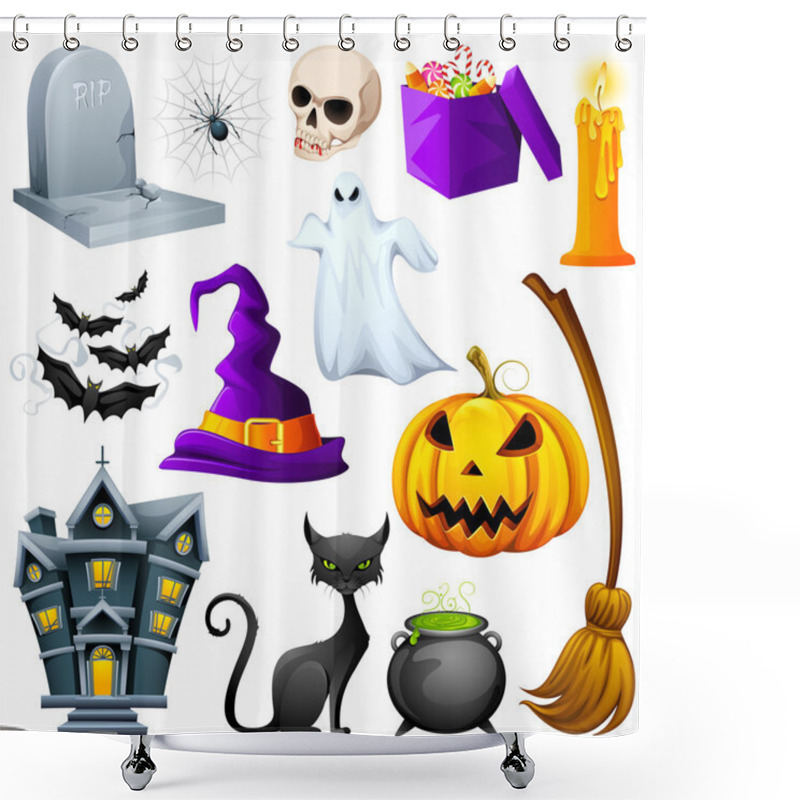 Personality  Halloween Icon Shower Curtains