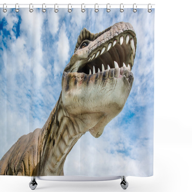 Personality  Realistic Model Of A Tyrannosaurus  Shower Curtains