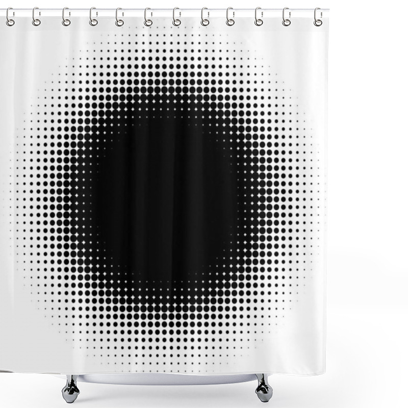 Personality  Regular Simple Circle, Circular Halftone Effect. Vector Illustration Shower Curtains