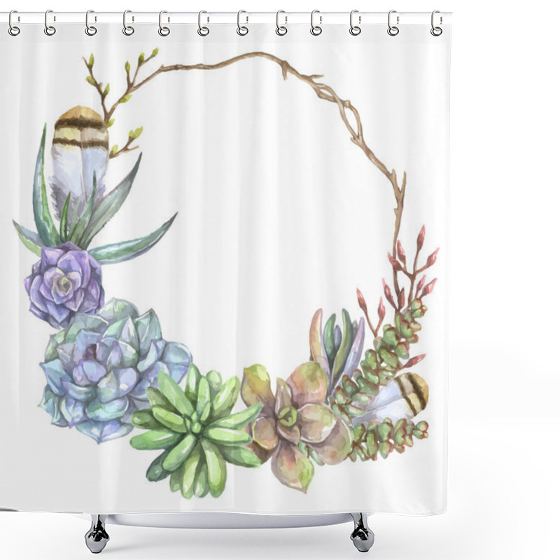 Personality  Frame With Tree Branch, Shower Curtains