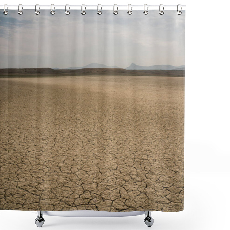 Personality  Landscape With Cracked Earth Shower Curtains