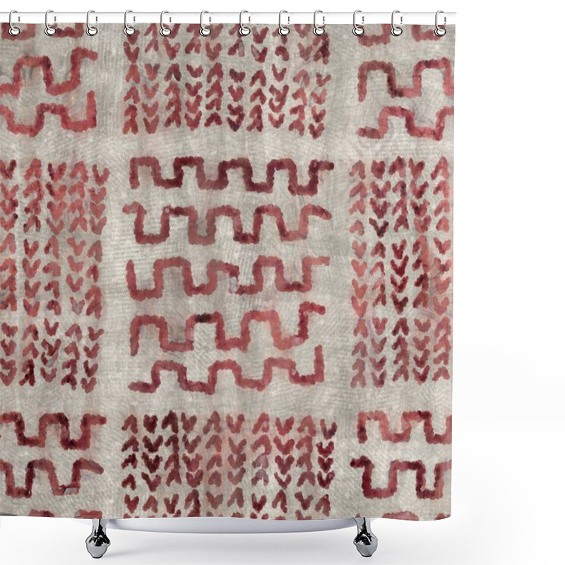 Personality  Seamless Grungy Tribal Ethnic Rug Motif Pattern. Shower Curtains