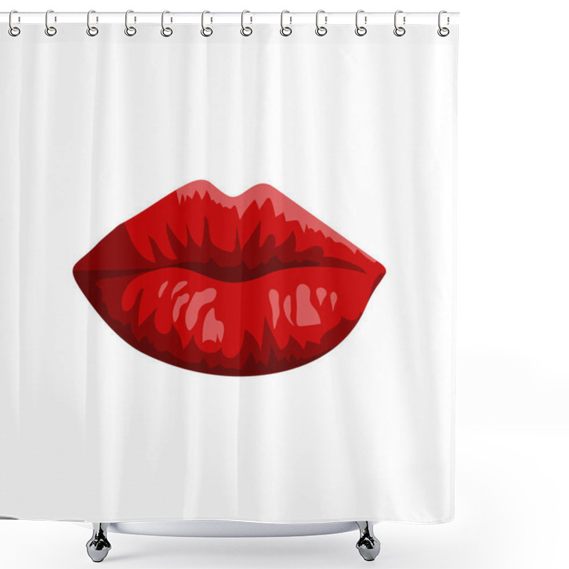 Personality  Red Lips On A White Background Shower Curtains