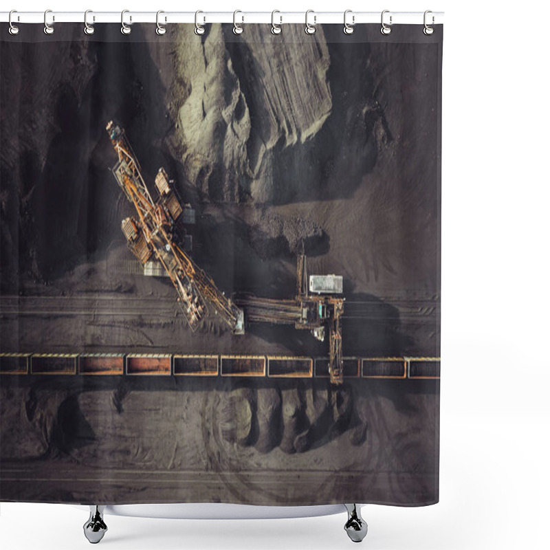 Personality  Coal Mining From Above Shower Curtains