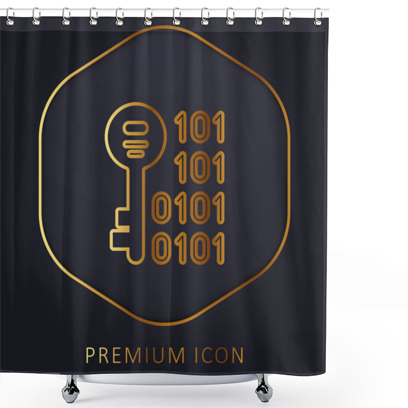 Personality  Binary Golden Line Premium Logo Or Icon Shower Curtains