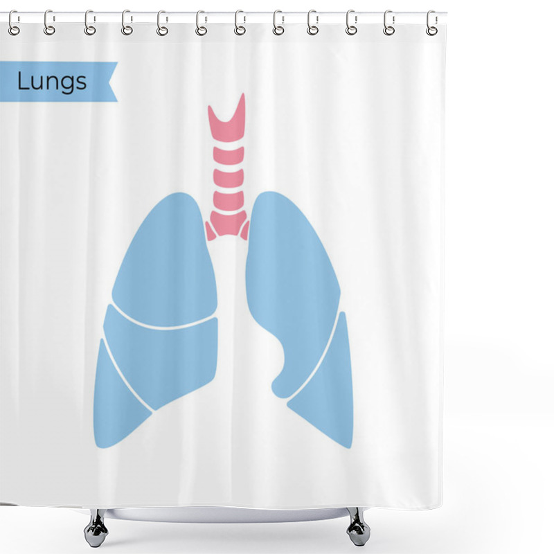 Personality  Vector Isolated Illustration Of Lung Shower Curtains