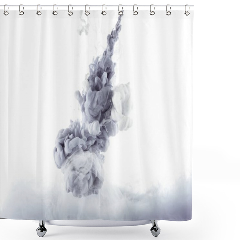 Personality  Monochromatic Grey Paint Splash, Isolated On White Shower Curtains