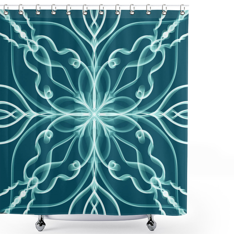 Personality  Seamless Abstract Geometric Floral Monochrome Surface Pattern With Symmetrical Form Repeating Horizontally And Vertically. Use For Fashion Design, Home Decoration, Wallpapers And Gift Packages. Shower Curtains