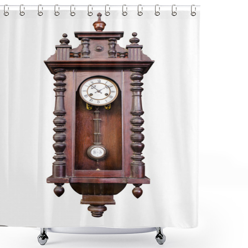 Personality  Old Wooden Clock Shower Curtains