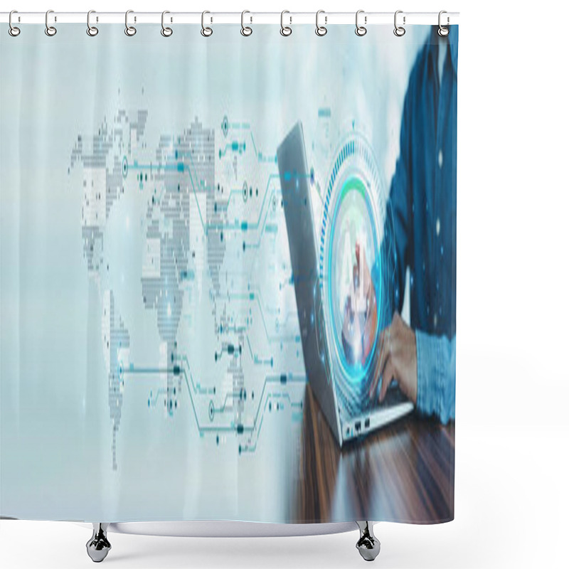 Personality  AI Technology Streamlines The Logistics Planning Process By Analyzing Data To Optimize Distribution Routes And Improve Delivery Efficiency. AI Assistant Support. Shower Curtains